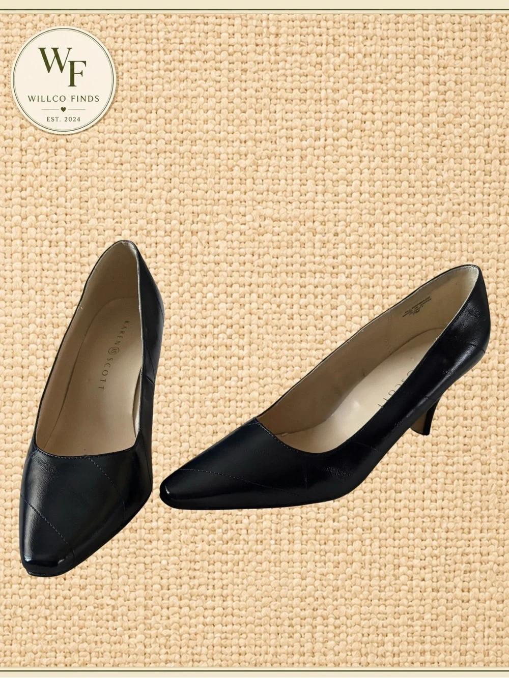 Karen Scott Navy Pointed-Toe Low Heel Pumps